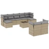 Image de vidaXL Ensemble de salon de jardin 10 pièces avec coussins Beige Poly Rattan