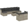 Image de vidaXL Ensemble de 10 canapés de jardin avec coussins gris clair Poly rotin