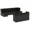 Image de vidaXL Ensemble de 10 canapés de jardin avec coussins noir poly rotin