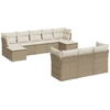 Image de vidaXL Ensemble de salon de jardin 10 pièces avec coussins Beige Poly Rattan