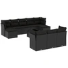 Image de vidaXL Ensemble de salon de jardin 11 pièces avec coussins noir poly rotin