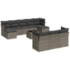 Image de vidaXL Ensemble de salon de jardin 11 pièces avec coussins Gris Poly rotin