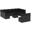 Image de vidaXL Ensemble de 12 canapés de jardin avec coussins noir poly rotin