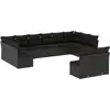 Image de vidaXL Ensemble de 12 canapés de jardin avec coussins noir poly rotin