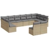 Image de vidaXL Ensemble de 12 canapés de jardin avec coussins Beige Poly Rattan