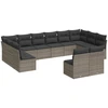 Image de vidaXL Ensemble de salon de jardin 12 pièces avec coussins Gris Poly rotin