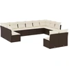 Image de vidaXL Ensemble de salon de jardin 12 pièces avec coussins Marron Poly rotin