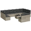 Image de vidaXL Ensemble de 13 canapés de jardin avec coussins gris clair Poly rotin