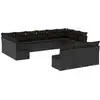 Image de vidaXL Ensemble de 13 canapés de jardin avec coussins noir poly rotin