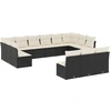 Image de vidaXL Ensemble de 13 canapés de jardin avec coussins noir poly rotin
