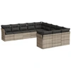 Image de vidaXL Ensemble de salon de jardin 11 pièces avec coussins gris clair Poly rotin