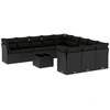 Image de vidaXL Ensemble de 12 canapés de jardin avec coussins noir poly rotin