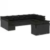 Image de vidaXL Ensemble de 12 canapés de jardin avec coussins noir poly rotin