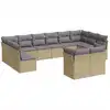 Image de vidaXL Ensemble de 12 canapés de jardin avec coussins Beige Poly Rattan