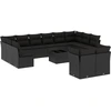 Image de vidaXL Ensemble de 13 canapés de jardin avec coussins noir poly rotin