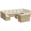 Image de vidaXL Ensemble de 13 canapés de jardin avec coussins Beige Poly Rattan