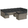 Image de vidaXL Ensemble de 13 canapés de jardin avec coussins Gris Poly Rattan