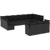 Image de vidaXL Ensemble de 13 canapés de jardin avec coussins noir poly rotin