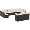 Image de vidaXL Ensemble de 13 canapés de jardin avec coussins noir poly rotin