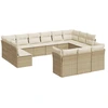 Image de vidaXL Ensemble de 13 canapés de jardin avec coussins Beige Poly Rattan