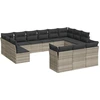 Image de vidaXL Ensemble de 13 canapés de jardin avec coussins gris clair Poly rotin