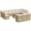 Image de vidaXL Ensemble de salon de jardin 14 pièces avec coussins Beige Poly Rattan