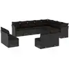 Image de vidaXL Ensemble de 12 canapés de jardin avec coussins noir poly rotin