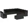 Image de vidaXL Ensemble de 13 canapés de jardin avec coussins noir poly rotin