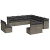 Image de vidaXL Ensemble de 13 canapés de jardin avec coussins Gris Poly Rattan
