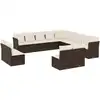 Image de vidaXL Ensemble de 13 canapés de jardin avec coussins Marron Poly Rattan