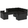 Image de vidaXL Ensemble de 12 canapés de jardin avec coussins noir poly rotin