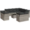 Image de vidaXL Ensemble de 12 canapés de jardin avec coussins gris clair Poly rotin