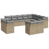Image de vidaXL Ensemble de 12 canapés de jardin avec coussins Beige Poly Rattan