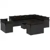 Image de vidaXL Ensemble de 13 canapés de jardin avec coussins noir poly rotin