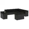Image de vidaXL Ensemble de 13 canapés de jardin avec coussins noir poly rotin
