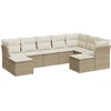 Image de vidaXL Ensemble de salon de jardin 9 pièces avec coussins beige Poly rotin