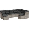 Image de vidaXL Ensemble de salon de jardin 9 pièces avec coussins gris clair Poly rotin