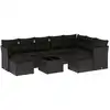 Image de vidaXL Ensemble de 10 canapés de jardin avec coussins noir poly rotin