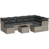 Image de vidaXL Ensemble de 10 canapés de jardin avec coussins gris clair Poly rotin