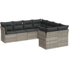 Image de vidaXL Ensemble de jardin canapé 8 pièces avec coussins gris clair Poly rotin