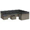 Image de vidaXL Ensemble de salon de jardin 11 pièces avec coussins Gris Poly rotin