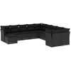 Image de vidaXL Ensemble de salon de jardin 11 pièces avec coussins noir poly rotin