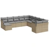 Image de vidaXL Ensemble de salon de jardin 11 pièces avec coussins Beige Poly Rattan