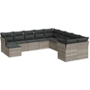 Image de vidaXL Ensemble de salon de jardin 11 pièces avec coussins gris clair Poly rotin