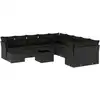 Image de vidaXL Ensemble de 12 canapés de jardin avec coussins noir poly rotin
