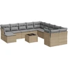 Image de vidaXL Ensemble de 12 canapés de jardin avec coussins Beige Poly Rattan