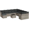 Image de vidaXL Ensemble de 12 canapés de jardin avec coussins gris clair Poly rotin