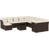 Image de vidaXL Ensemble de salon de jardin 12 pièces avec coussins Marron Poly rotin