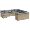 Image de vidaXL Ensemble de 12 canapés de jardin avec coussins Beige Poly Rattan