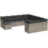 Image de vidaXL Ensemble de 12 canapés de jardin avec coussins gris clair Poly rotin